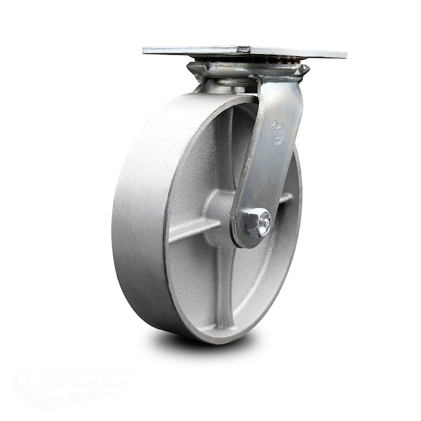 8 Inch Heavy Duty Top Plate Semi Steel Swivel Caster with Roller Bearing SCC